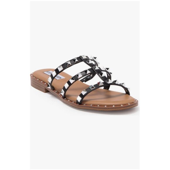 Steve Madden Averill Strappy Studded Gladiator Sandal in Black - Picture 2 of 14